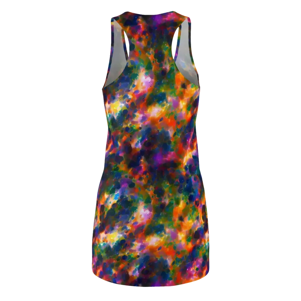 Cosmic Paintfall on Racerback Dress — Back