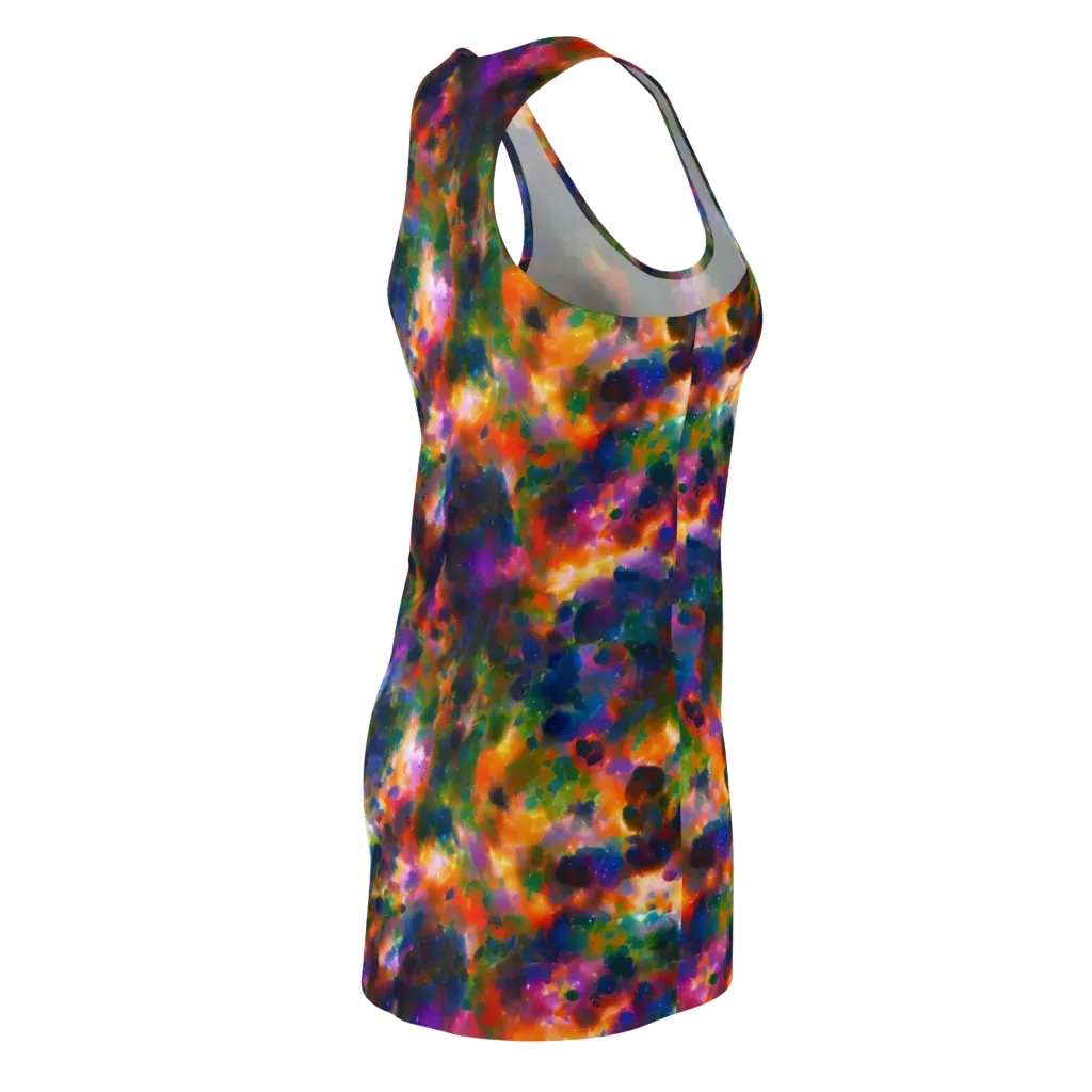 Cosmic Paintfall on Racerback Dress — Back Side