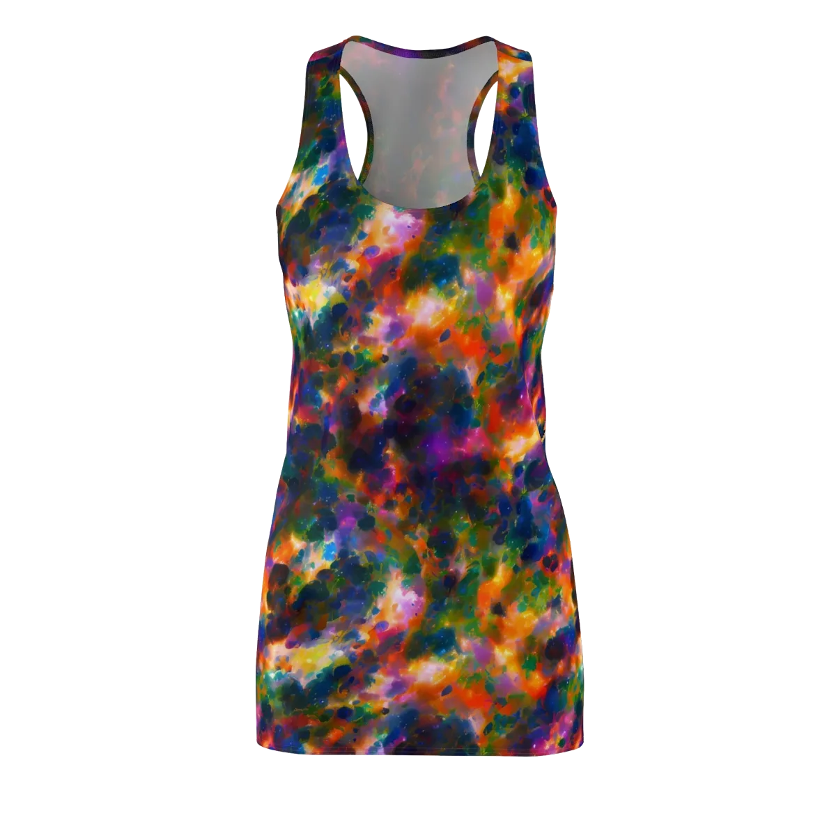 Cosmic Paintfall on Racerback Dress — Front