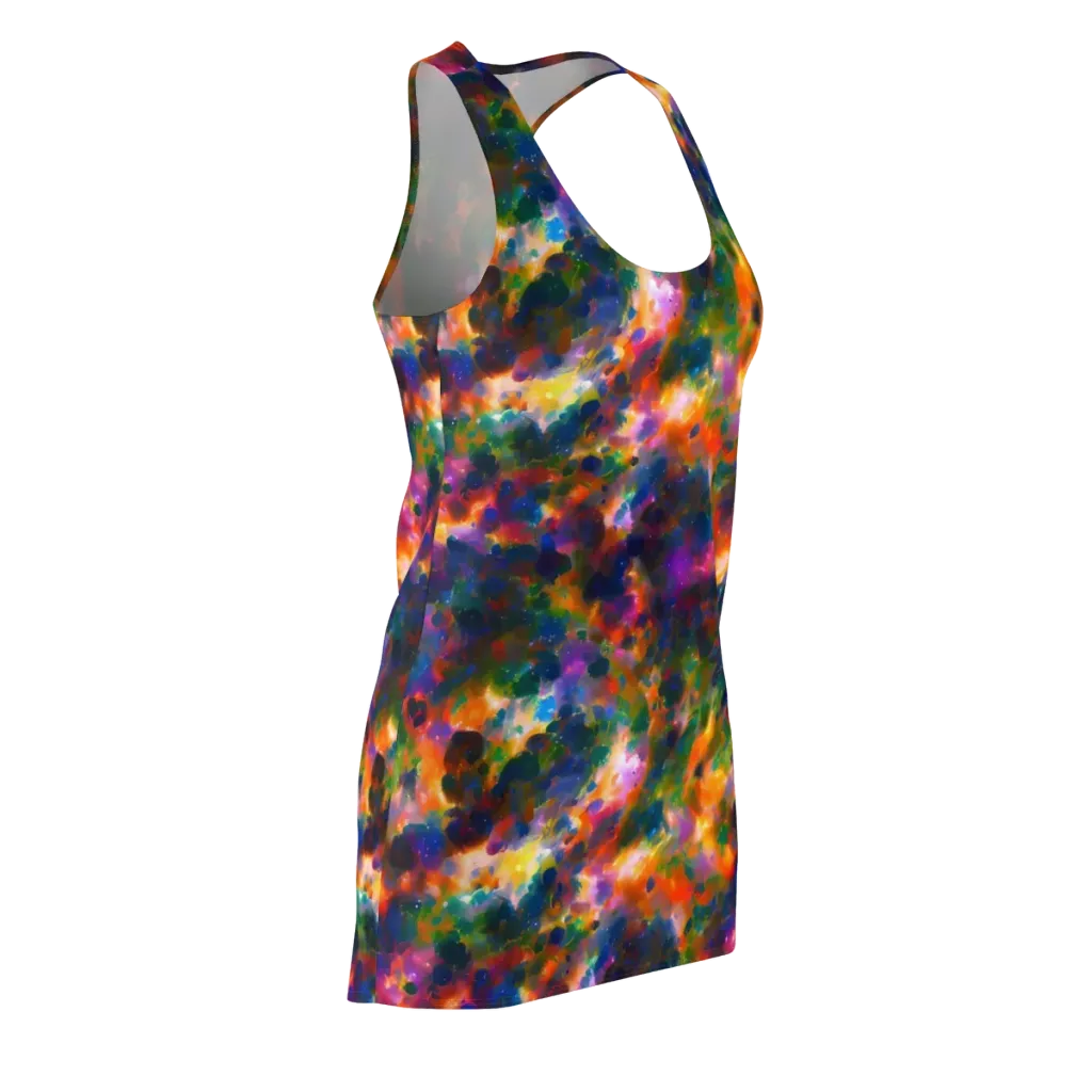Cosmic Paintfall on Racerback Dress — Front Side