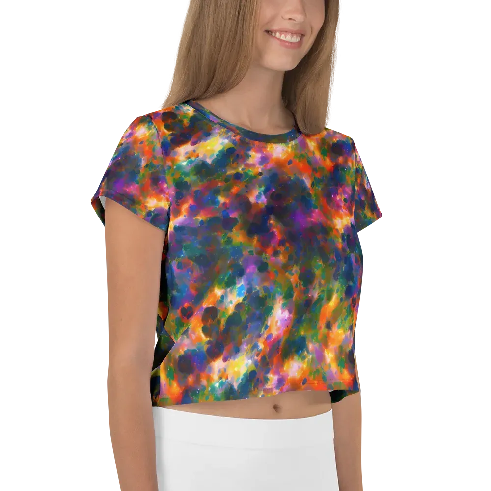 Cosmic Paintfall on Crop Tee — Right