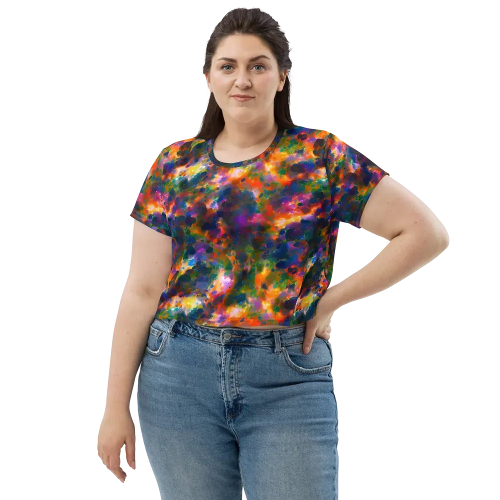 Cosmic Paintfall on Crop Tee — Front