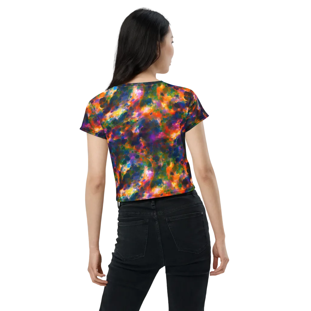 Cosmic Paintfall on Crop Tee — Back
