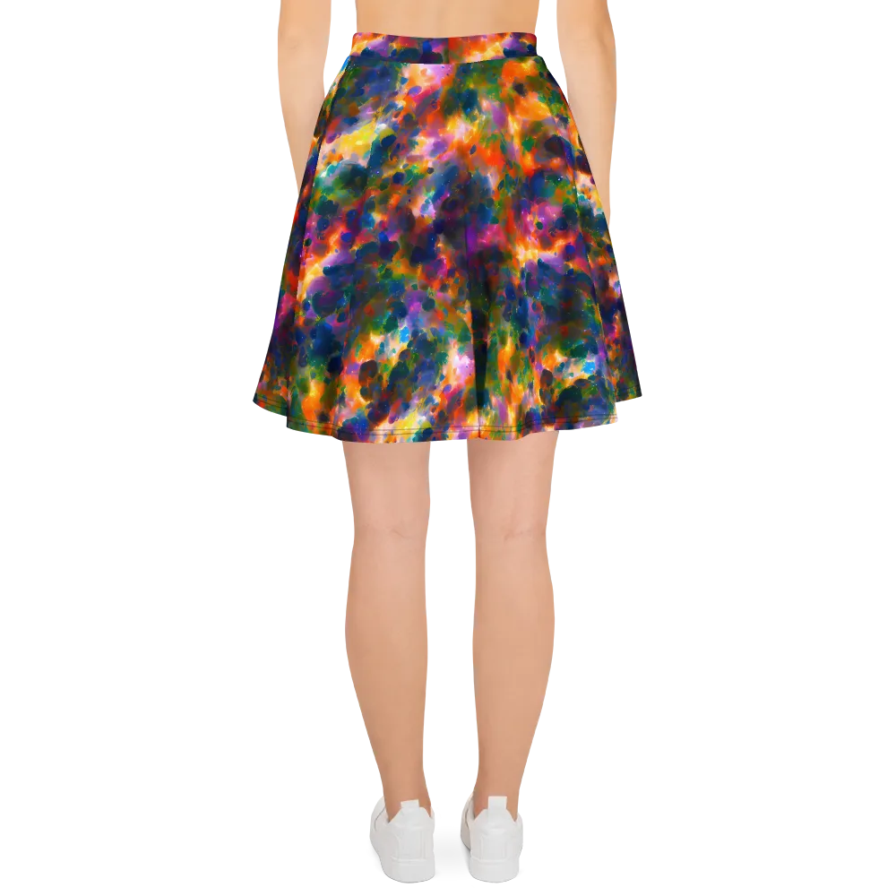 Cosmic Paintfall on Skater Skirt — Back