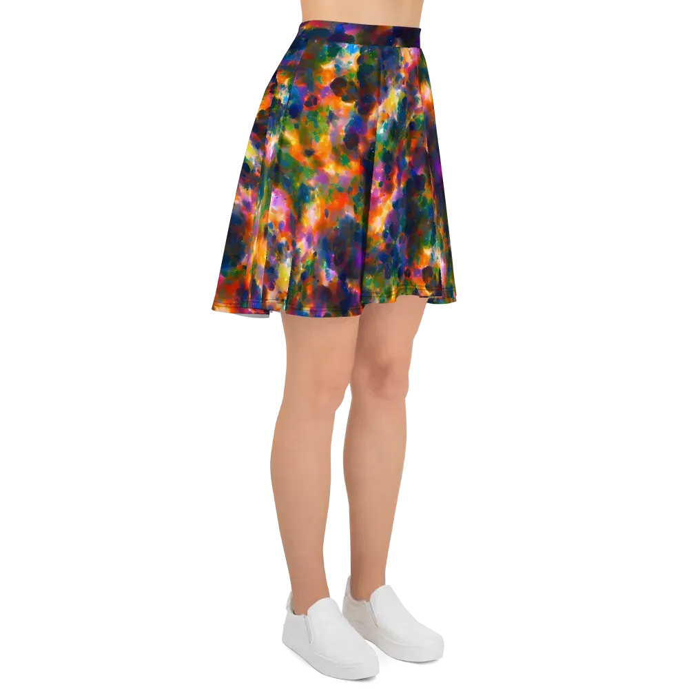 Cosmic Paintfall on Skater Skirt — Right