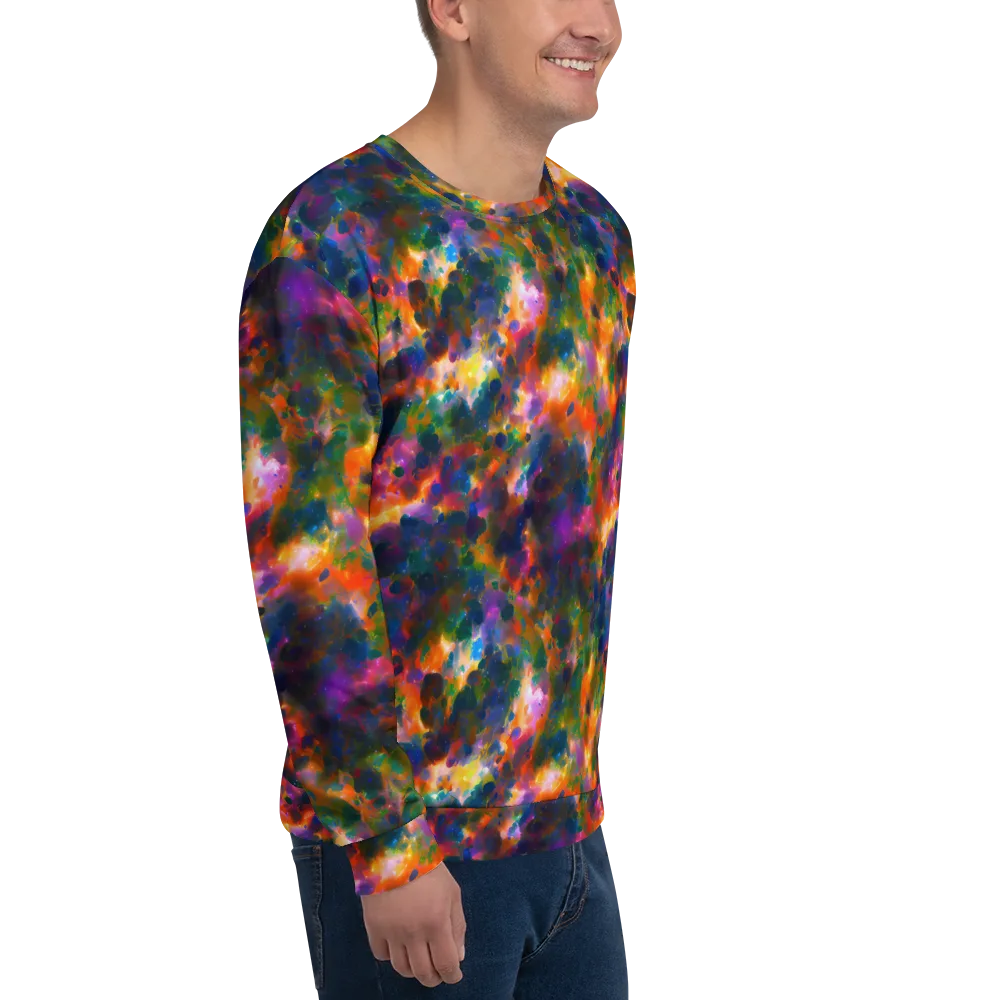 Cosmic Paintfall on Sweatshirt — Right Front