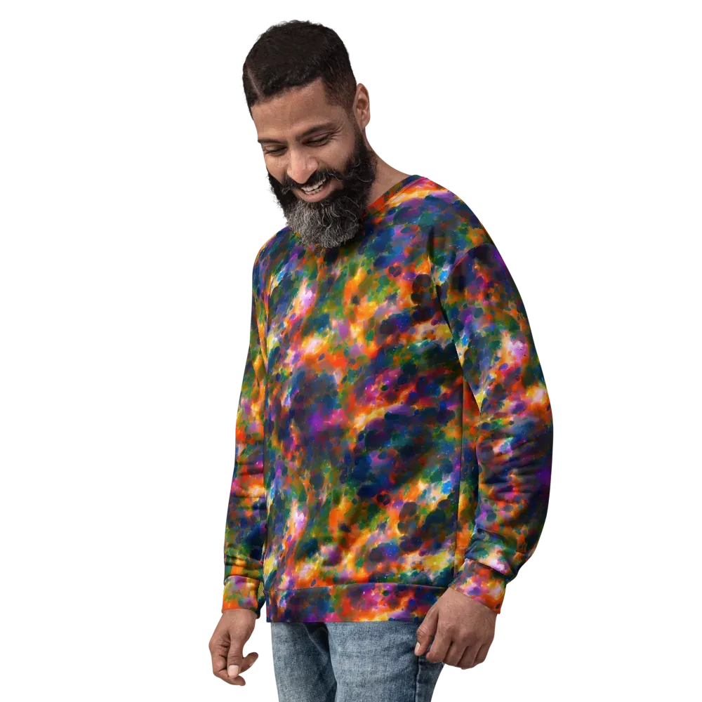 Cosmic Paintfall on Sweatshirt — Left Front