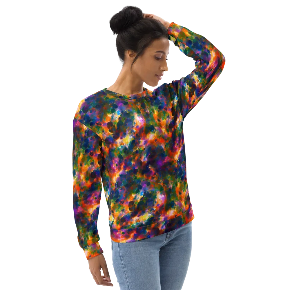 Cosmic Paintfall on Sweatshirt — Right Front