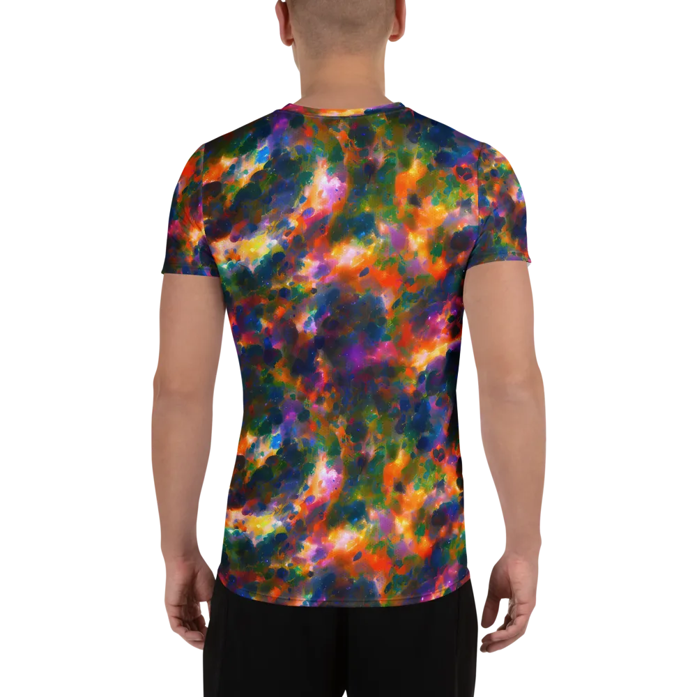 Cosmic Paintfall on Men's Athletic T-Shirt — Back