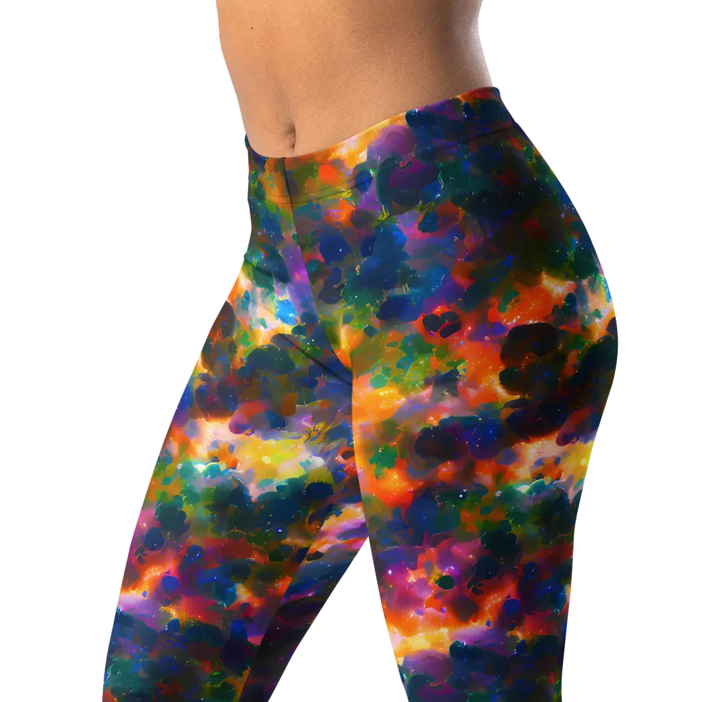 Cosmic Paintfall on Leggings — Left Front