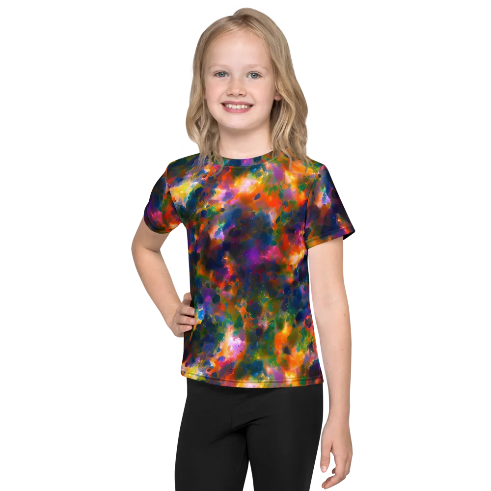 Cosmic Paintfall on Kids Crew Neck T-Shirt — Front
