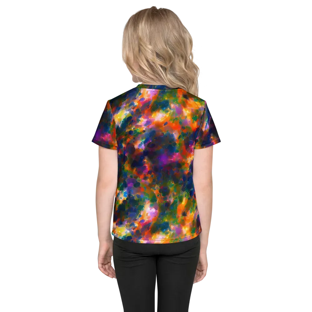 Cosmic Paintfall on Kids Crew Neck T-Shirt — Back