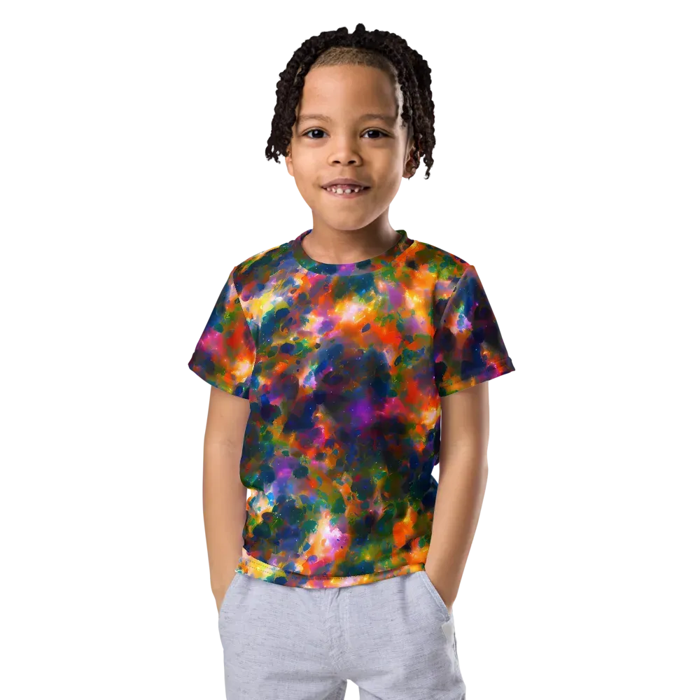 Cosmic Paintfall on Kids Crew Neck T-Shirt — Front