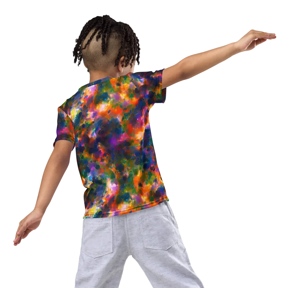 Cosmic Paintfall on Kids Crew Neck T-Shirt — Back