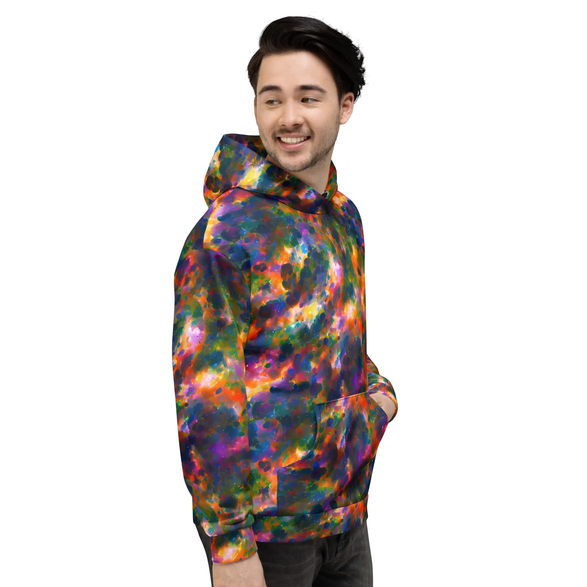 Cosmic Paintfall on Hoodie — Right