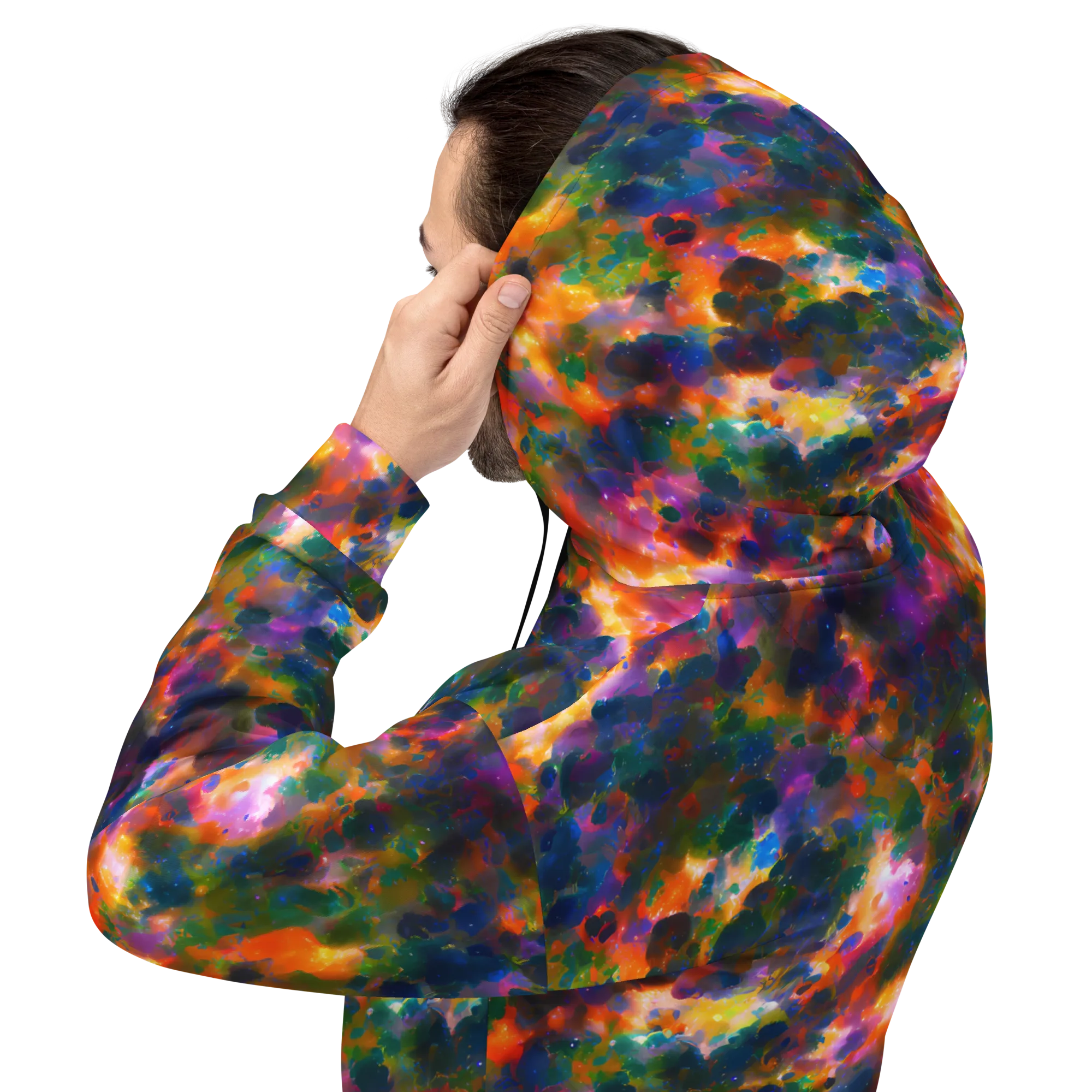 Cosmic Paintfall on Hoodie — Back