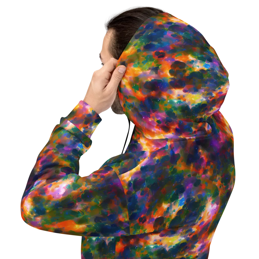Cosmic Paintfall on Hoodie — Back