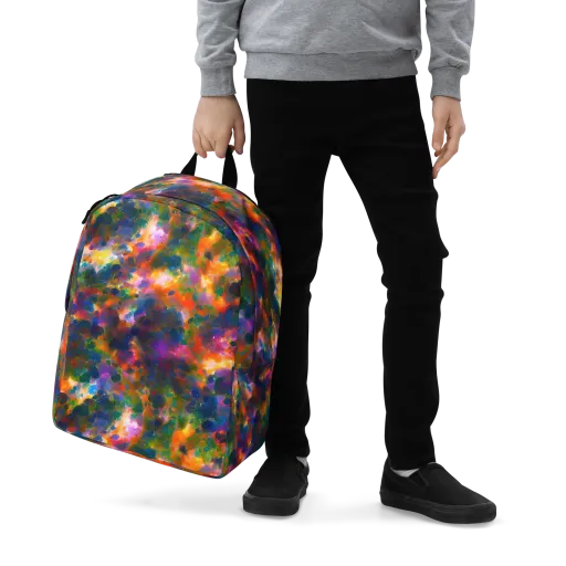 Cosmic Paintfall on a Minimalist Backpack