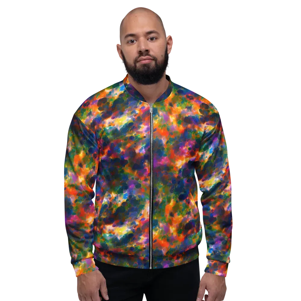 Cosmic Paintfall on Bomber Jacket — Front