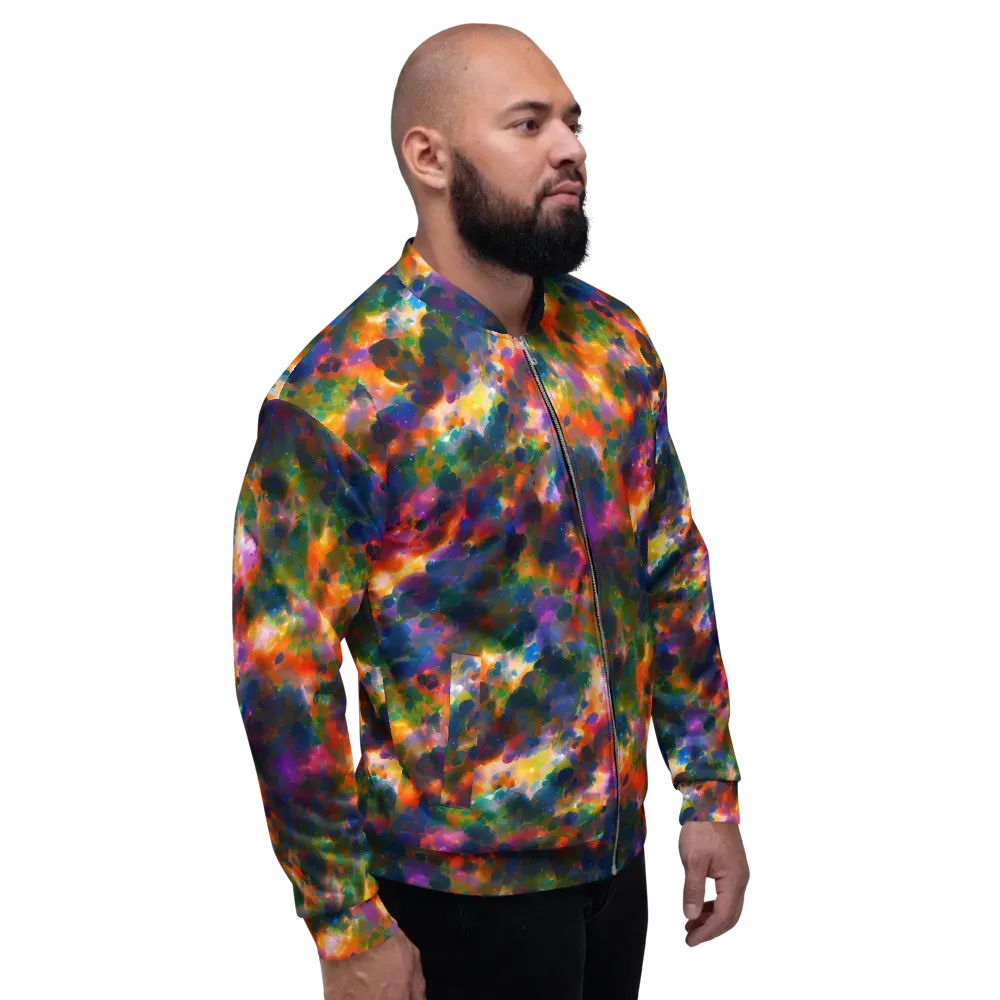 Cosmic Paintfall on Bomber Jacket — Right