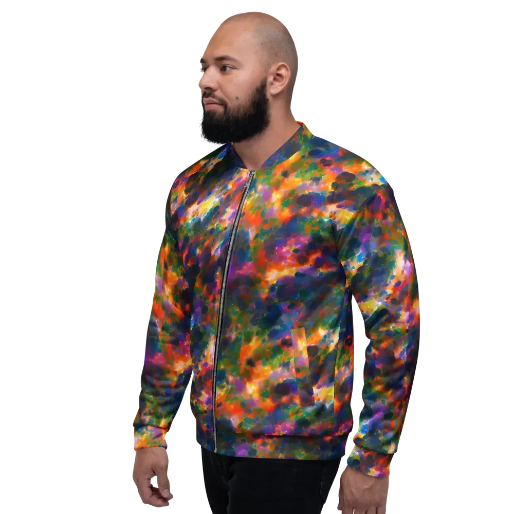 Cosmic Paintfall on Bomber Jacket — Left