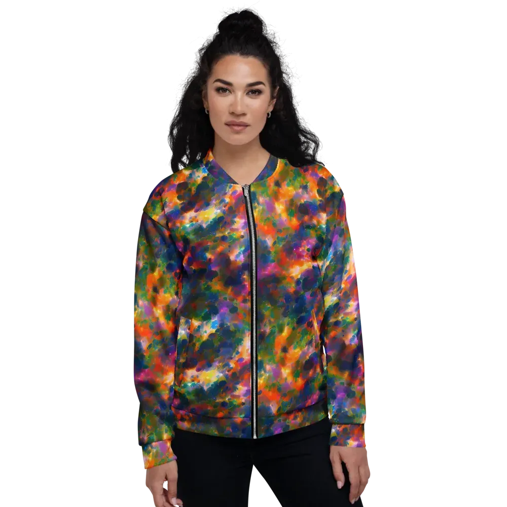 Cosmic Paintfall on Bomber Jacket — Front