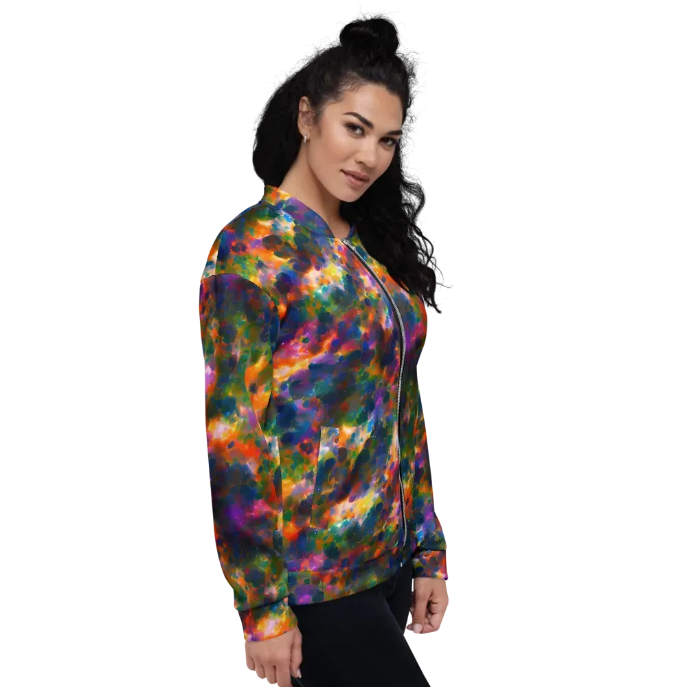 Cosmic Paintfall on Bomber Jacket — Right