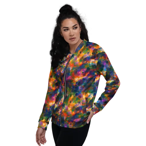 Cosmic Paintfall on a Bomber Jacket