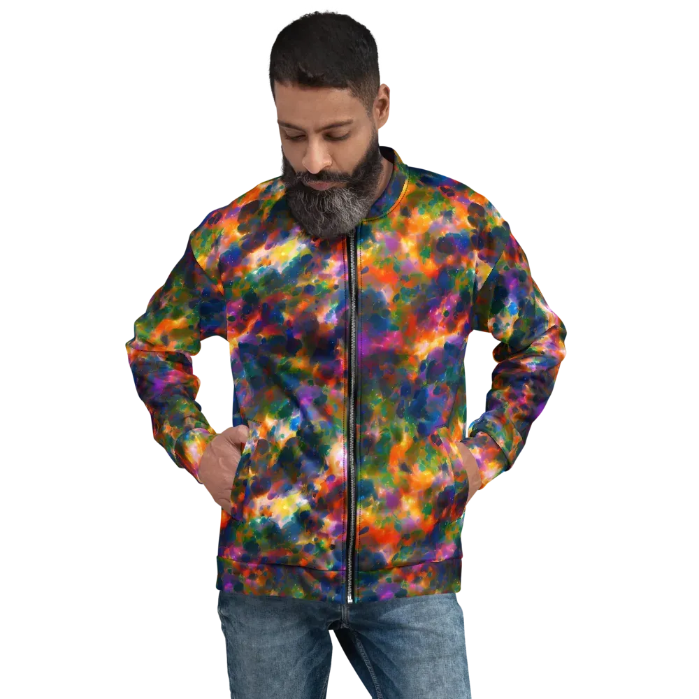 Cosmic Paintfall on Bomber Jacket — Front