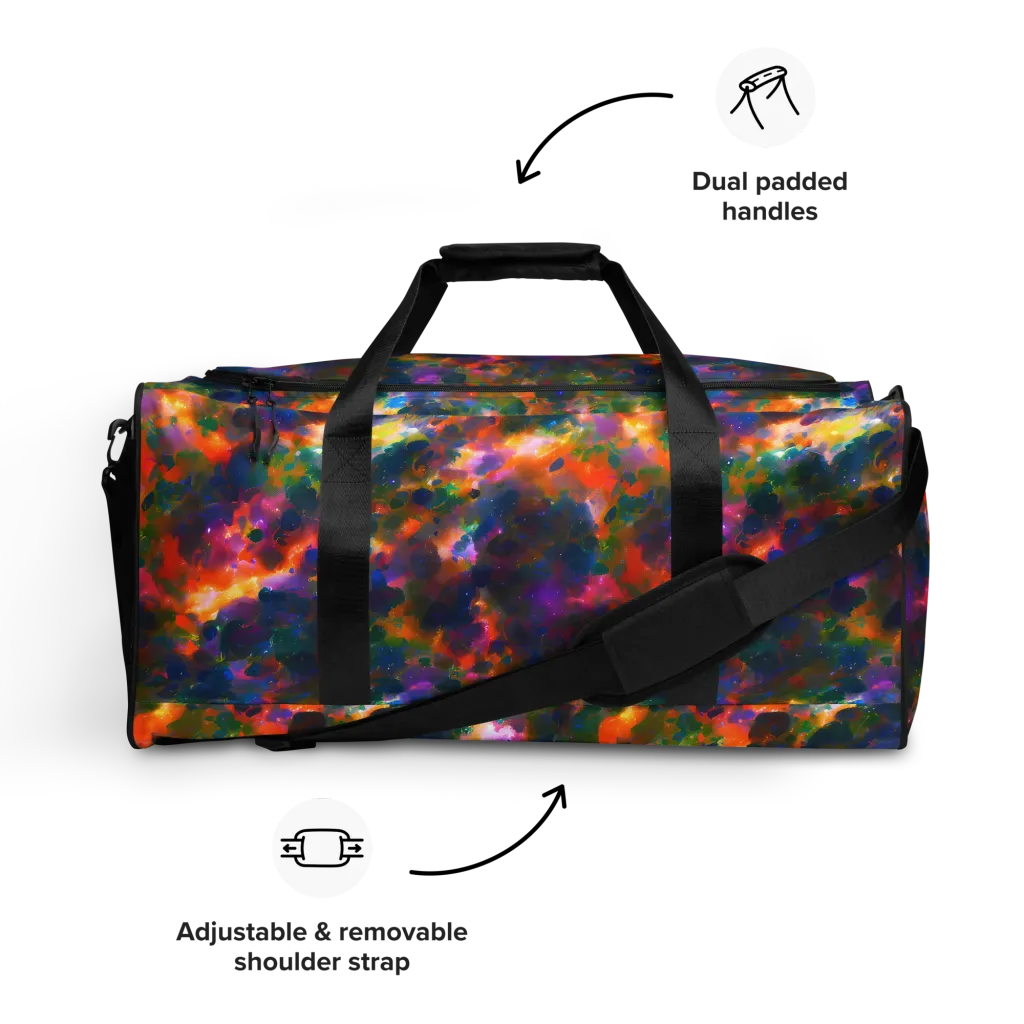 Cosmic Paintfall on Duffle Bag — Front