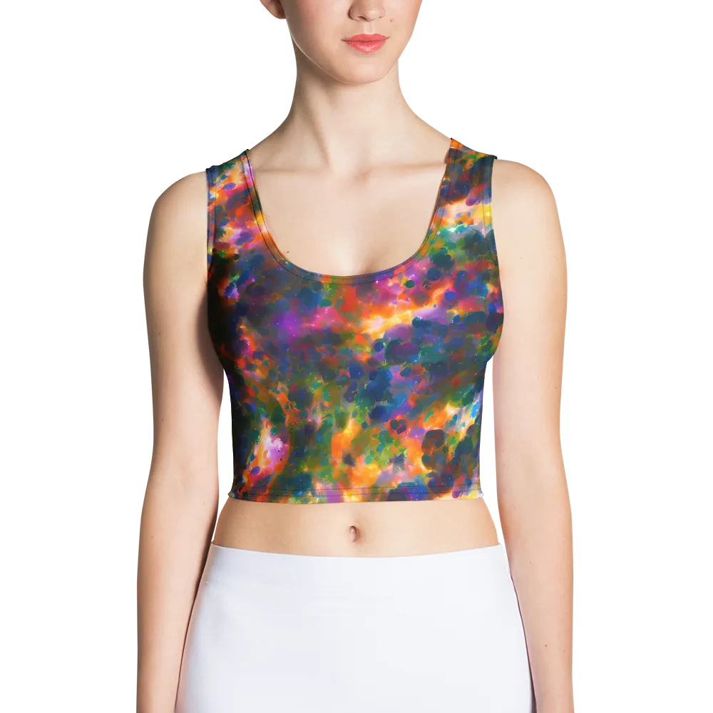 Cosmic Paintfall on Crop Top — Front