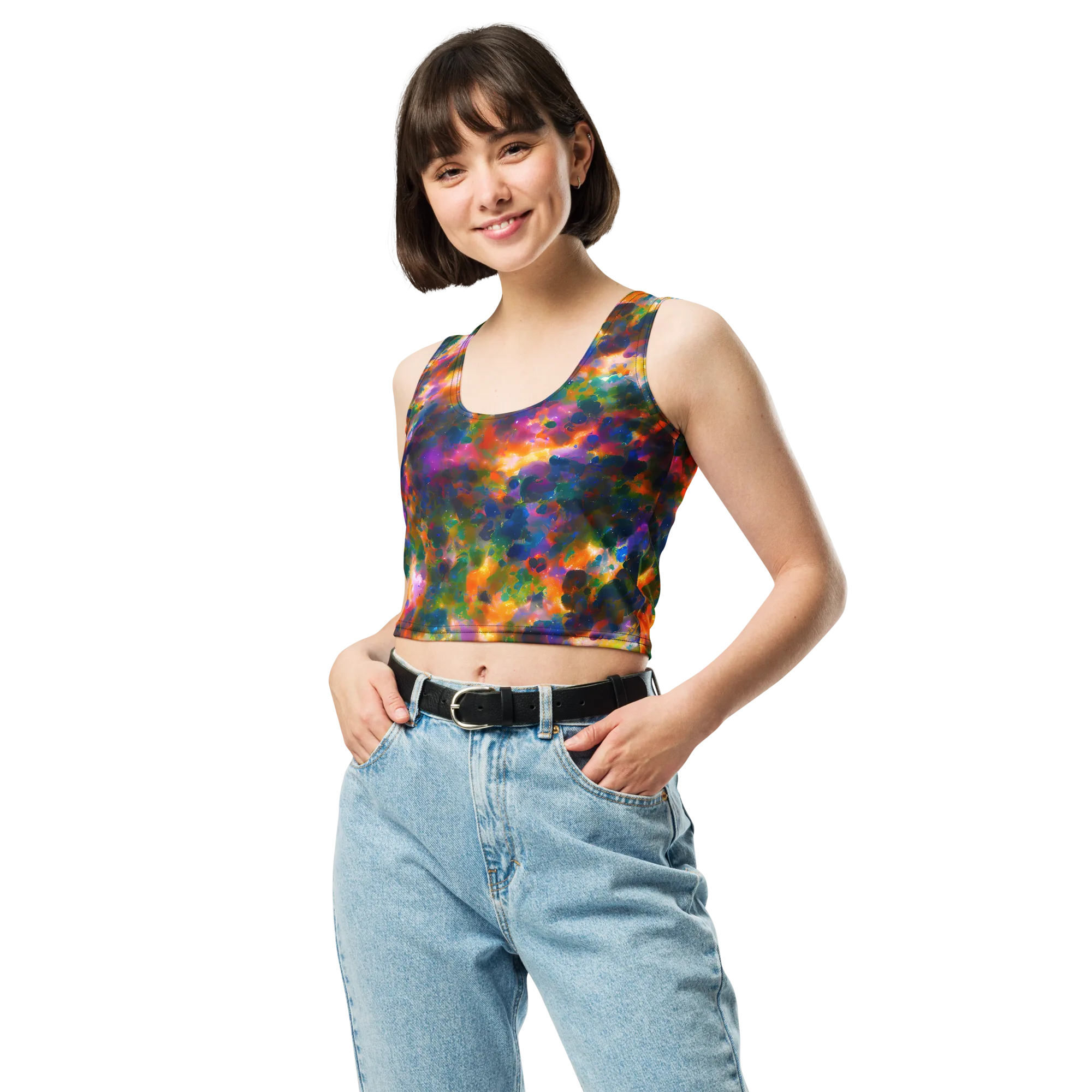 Cosmic Paintfall on Crop Top — Front