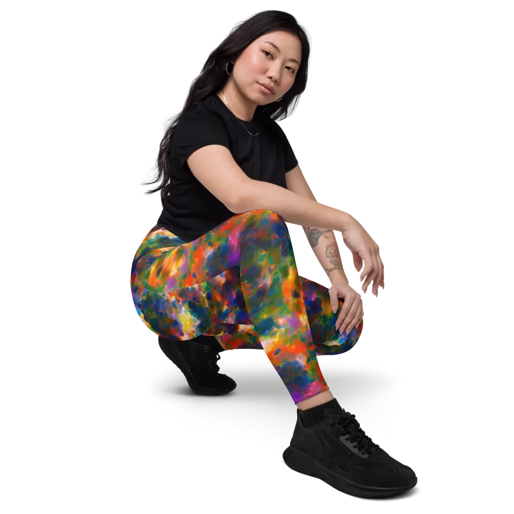 Cosmic Paintfall on Leggings with Pockets — Right Front