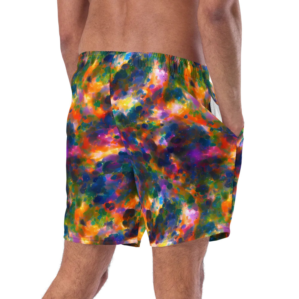 Cosmic Paintfall on Swim Trunks — Right Back