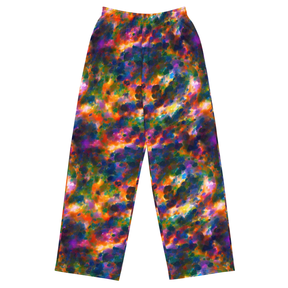 Cosmic Paintfall on Wide-Leg Pants — Front