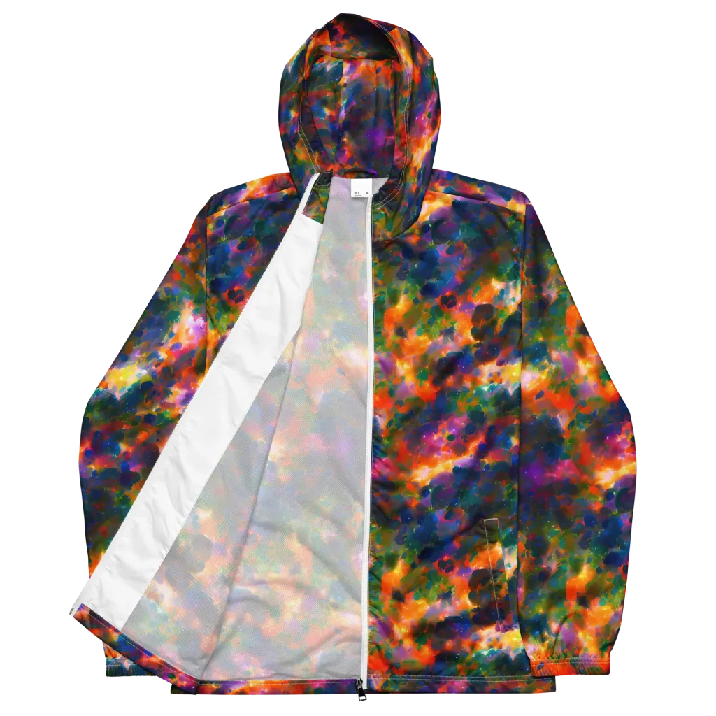 Cosmic Paintfall on Men's Windbreaker — Front