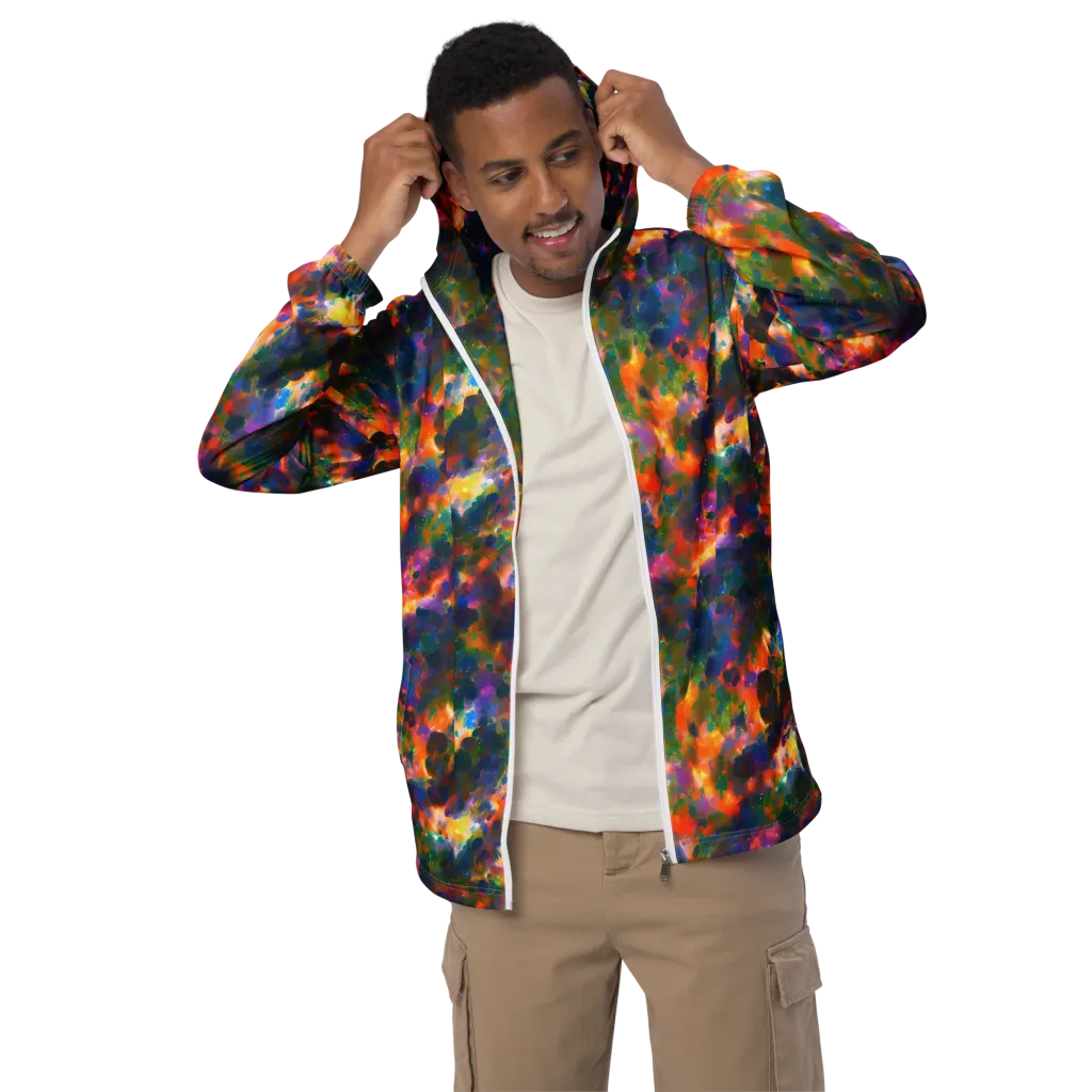 Cosmic Paintfall on Men's Windbreaker — Front