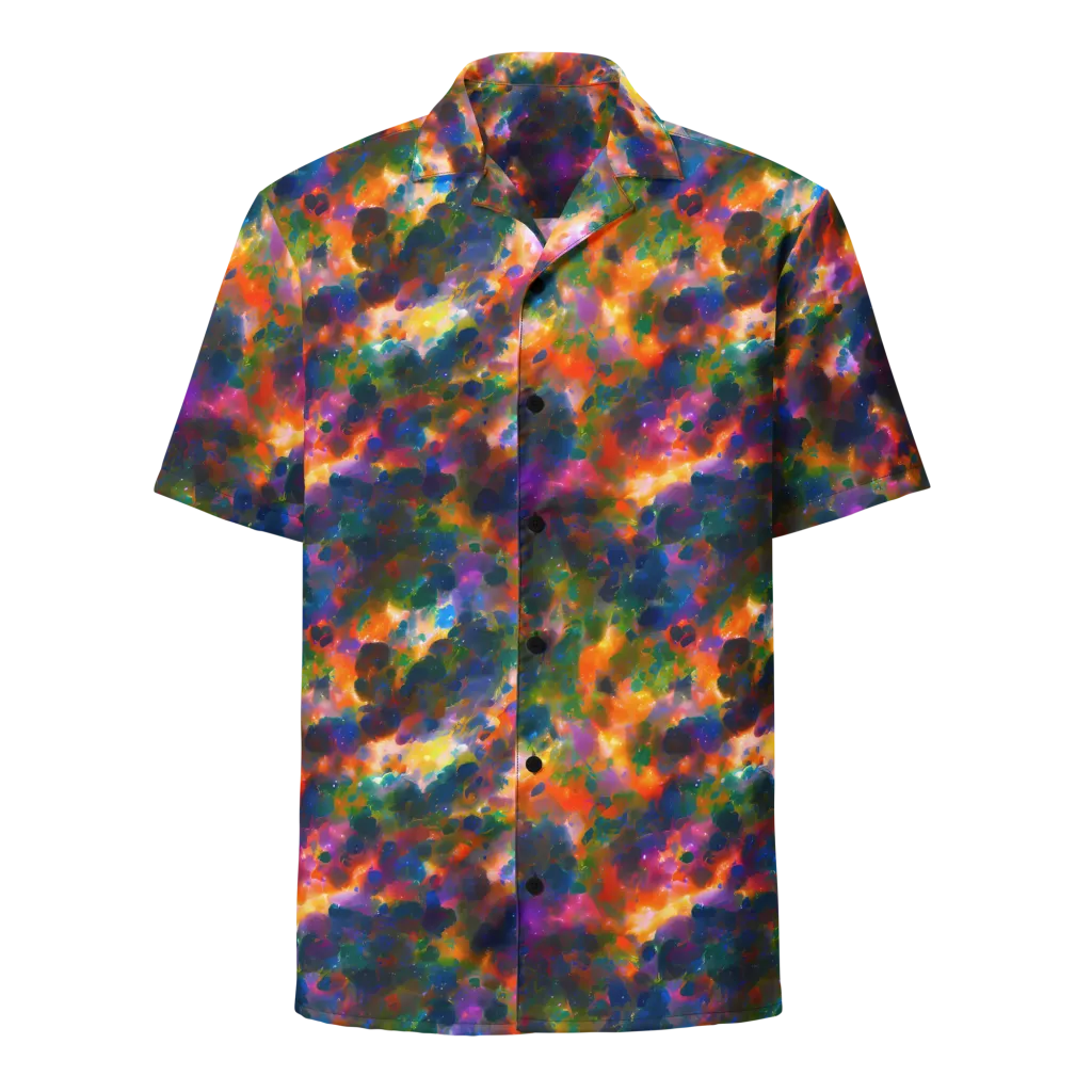Cosmic Paintfall on Button Shirt — Front