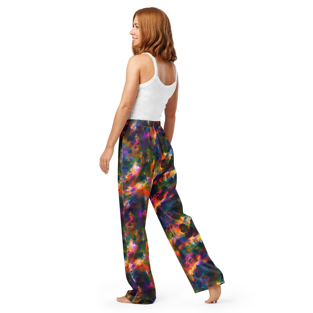 Cosmic Paintfall on Women's Pajama Pants — Back