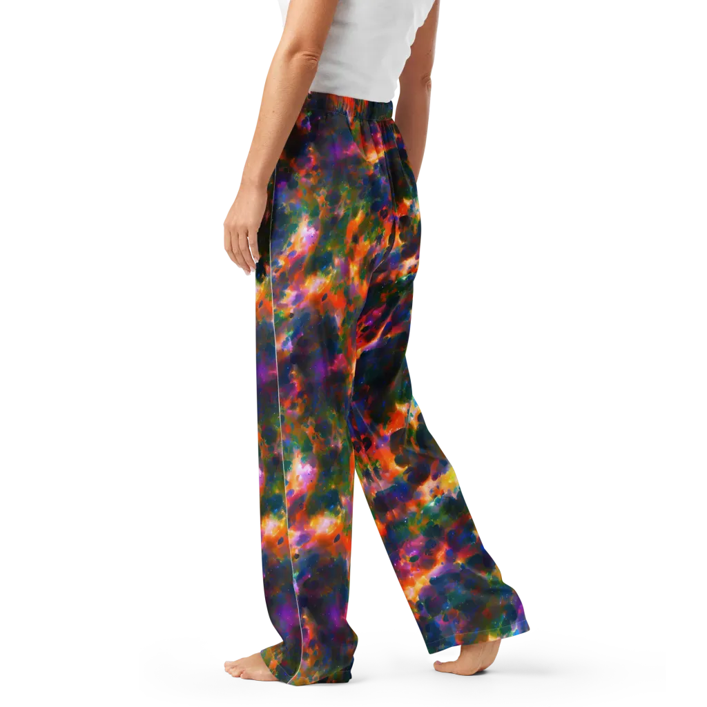 Cosmic Paintfall on Women's Pajama Pants — Left