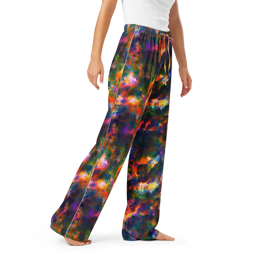 Cosmic Paintfall on Women's Pajama Pants — Right Front