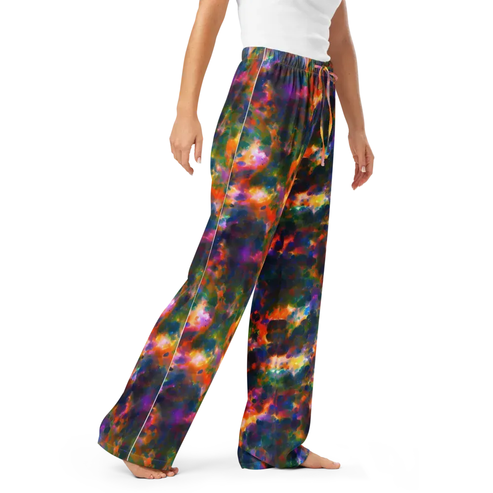 Cosmic Paintfall on Women's Pajama Pants — Right Front