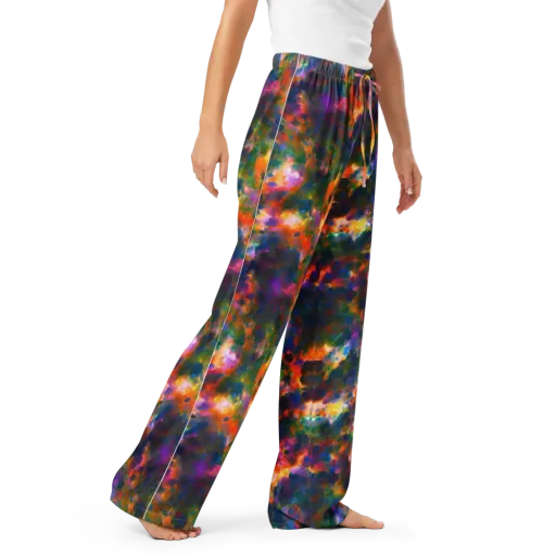 Cosmic Paintfall on a Women's Pajama Pants