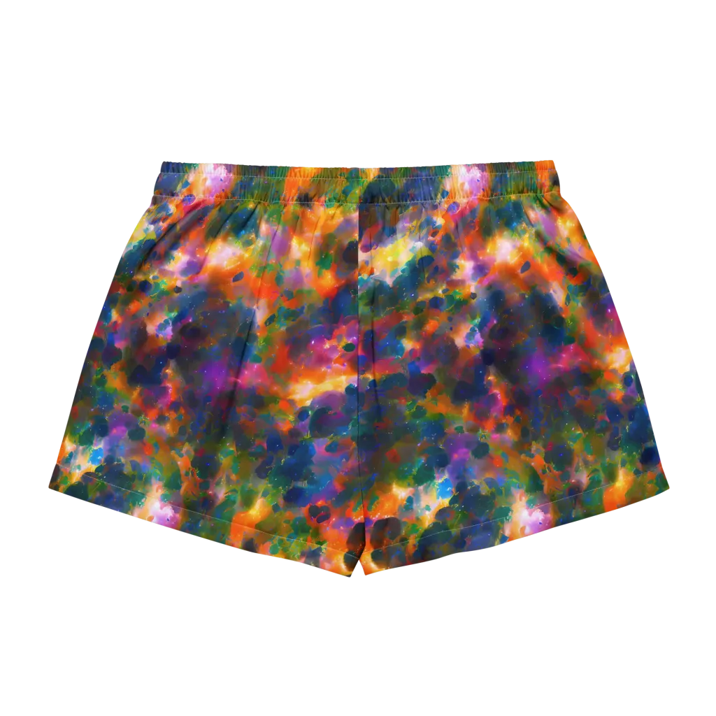 Cosmic Paintfall on Women's Pajama Shorts — Back