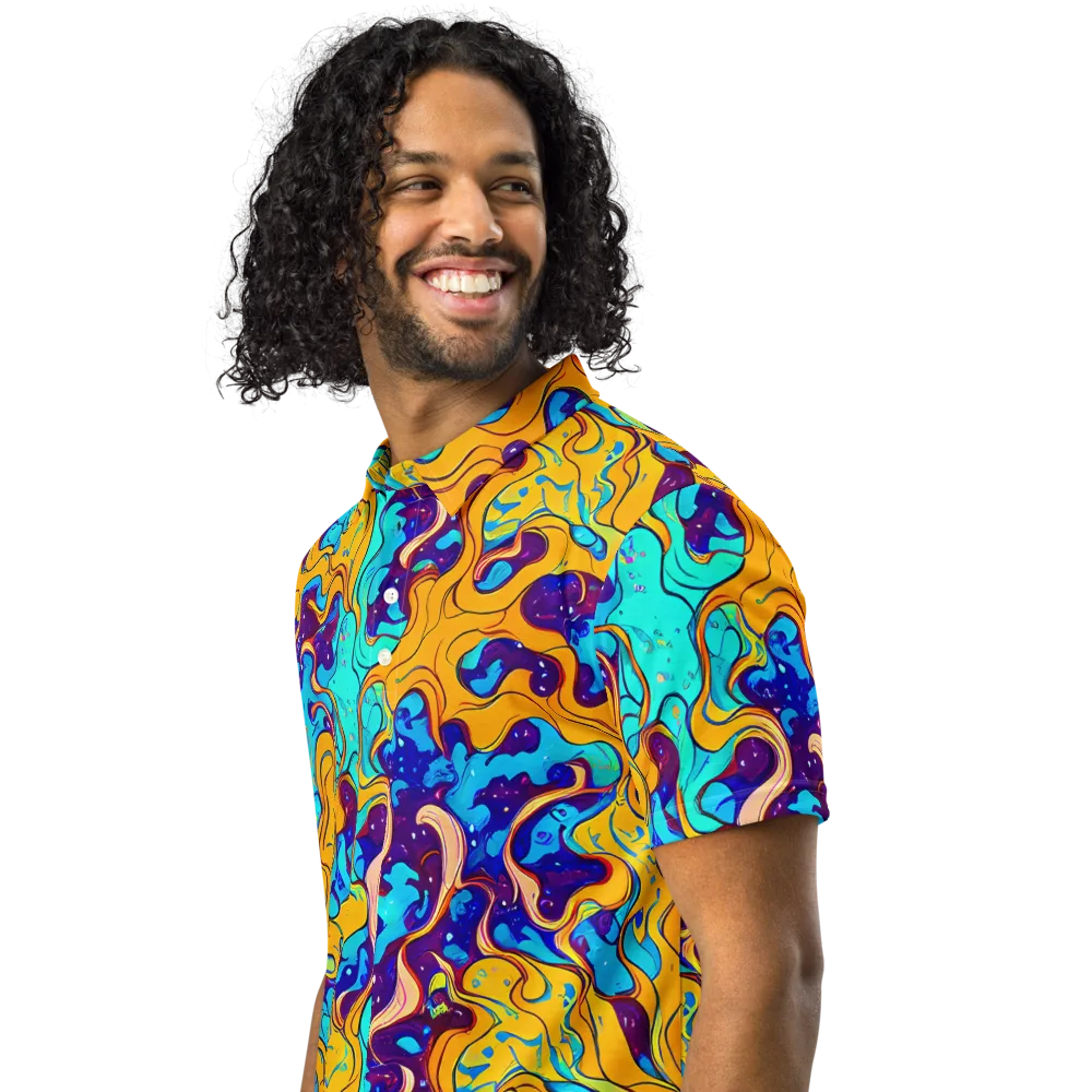 Magnetic Melt on Men's Slim Fit Polo Shirt — Left Front