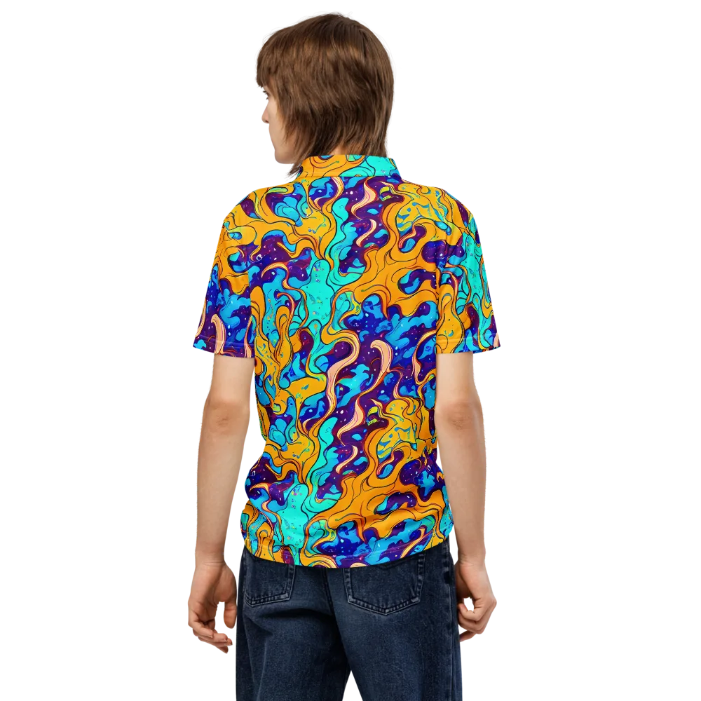 Magnetic Melt on Men's Slim Fit Polo Shirt — Back