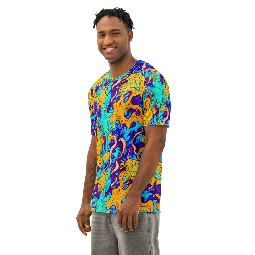 Magnetic Melt on Men's Cotton Crew Neck T-Shirt — Left Front