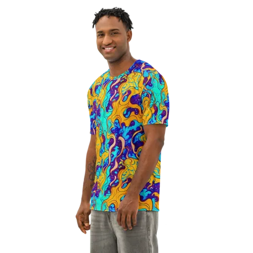 Magnetic Melt on a Men's Cotton Crew Neck T-Shirt