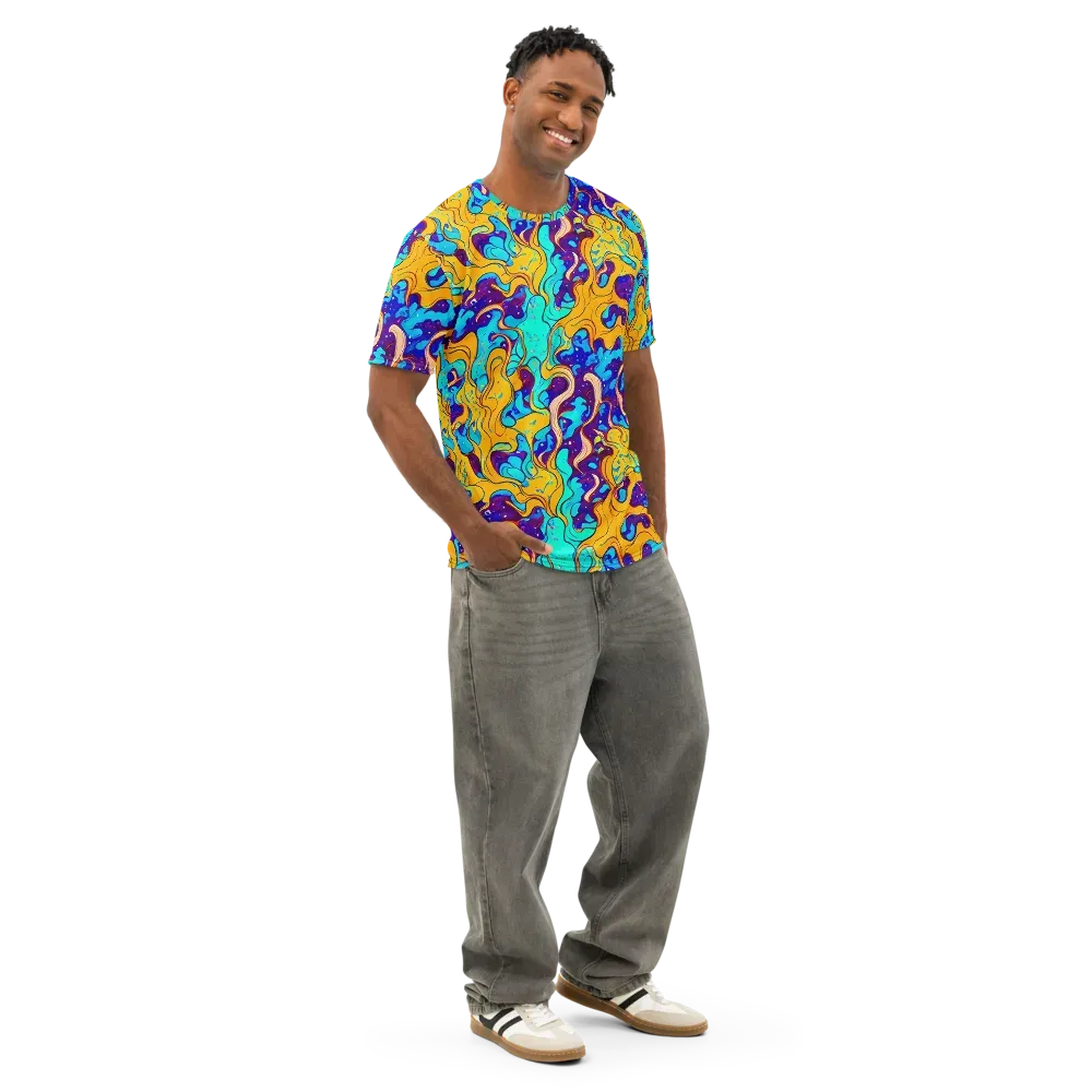 Magnetic Melt on Men's Cotton Crew Neck T-Shirt — Right Front
