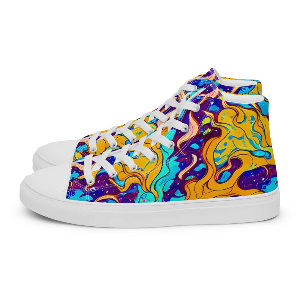 Magnetic Melt on Men's High Top Canvas Shoes — Left